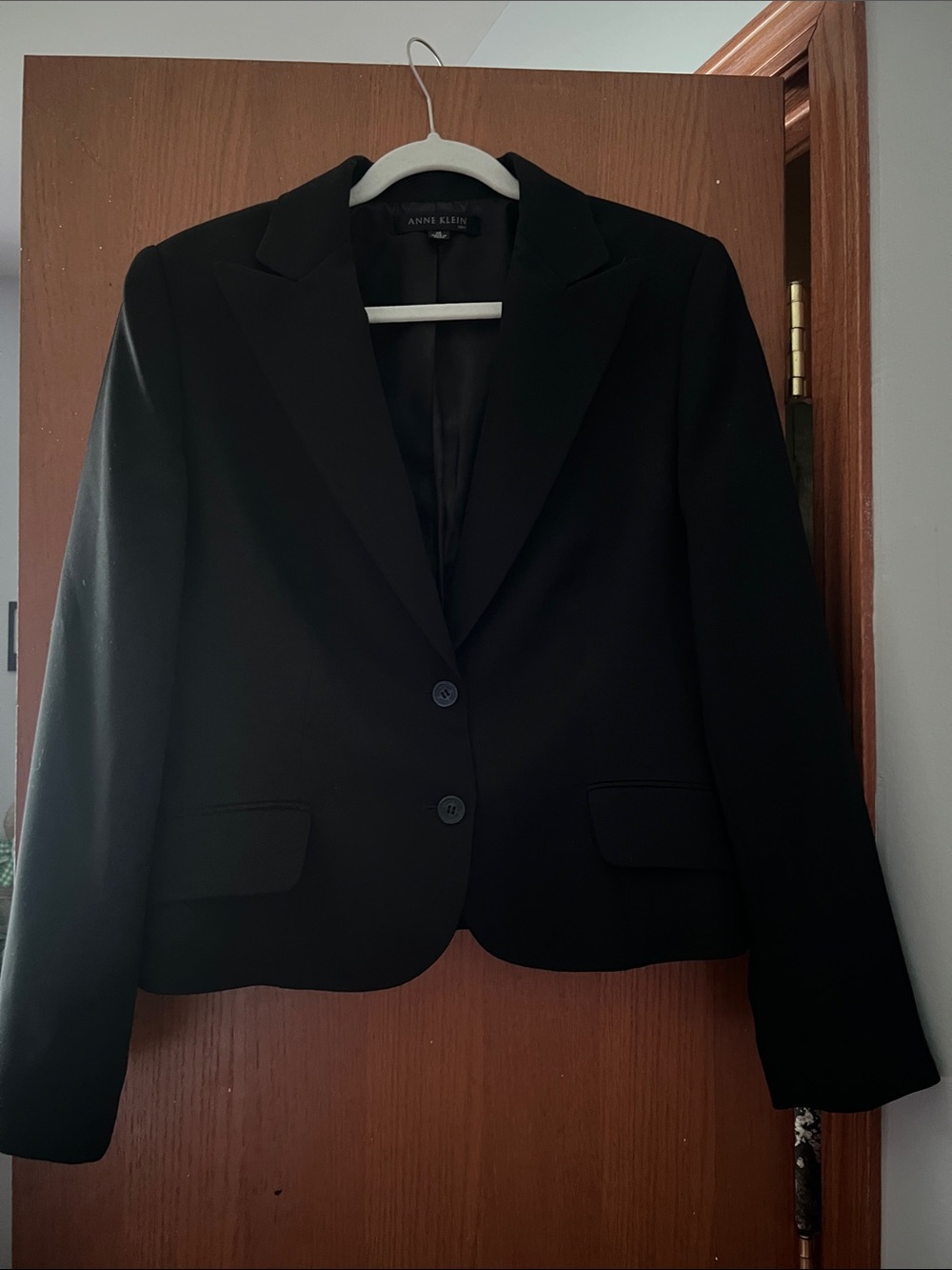 Anne Klein Black Women's Classic Two-Button Blazer